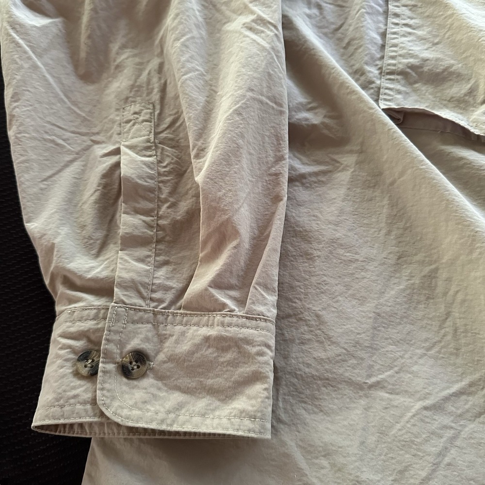 Remington Shirt Mens XL Khaki Vented Fishing Long Sleeve Button Up Pockets - Picture 4 of 14